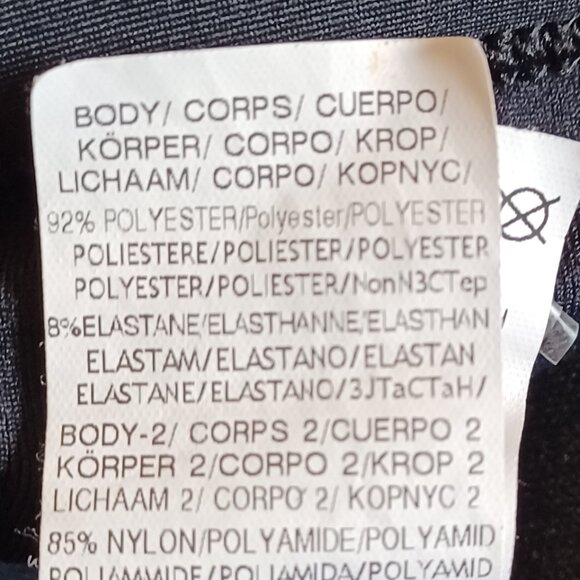 EUC La Blanca Black/White Striped "Dapper Derby" Halter Tankini Size 12 (36-38C) - Picture 7 of 8